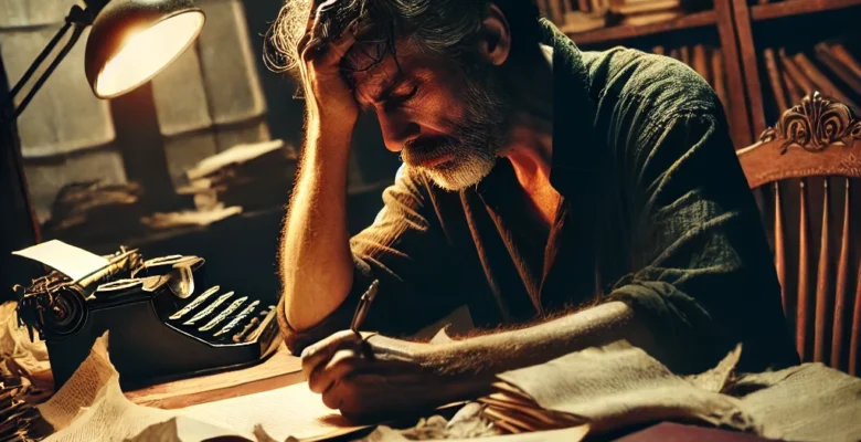 Writer of Avenging Love at Desk
